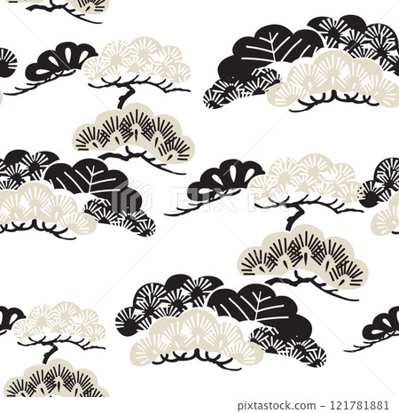 Brush stroke object with Japanese wave pattern vector. Black texture banner in Asian style. Brush stroke object with Japanese wave pattern vector. Black texture banner in Asian style. 121781881