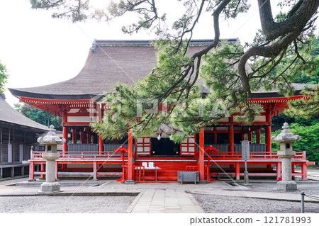 朱紅色的優雅日禦岬神社(鳥取縣出雲市) 朱紅色的優雅日禦岬神社(鳥取縣出雲市) 121781993