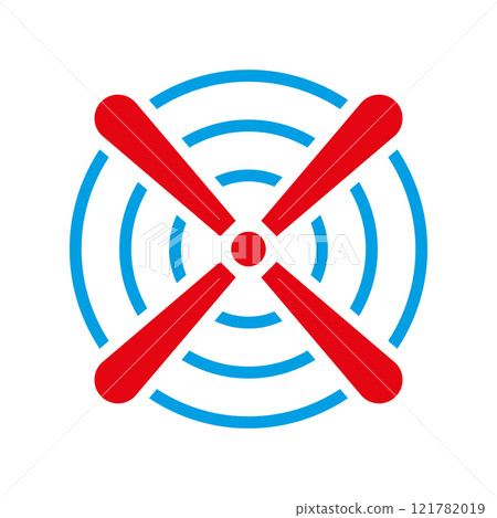 Propeller, fan icon and logo. Vector isolated illustration on white background. Propeller, fan icon and logo. Vector isolated illustration on white background. 121782019