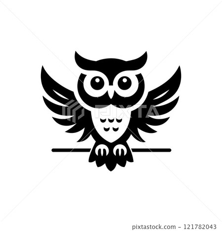 Owl silhouette icon vector art illustration design 121782043