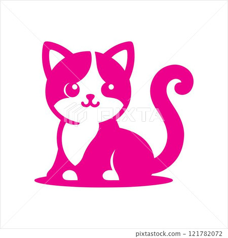 Playful funny cat silhouette cartoon style vector art illustration template design Playful funny cat silhouette cartoon style vector art illustration template design 121782072