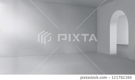 Empty 3d interior space with gray surfaces. Empty 3d interior space with gray surfaces. 121782160