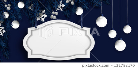 Merry Christmas 3d frame design 121782170