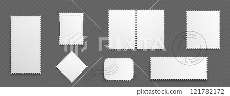 Postcard stamp frame collection 121782172