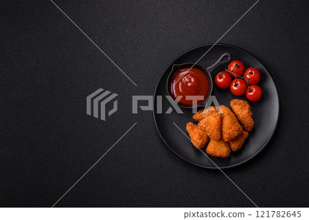 Brie cheese or camembert fries in breading, fast food, takeaway Brie cheese or camembert fries in breading, fast food, takeaway 121782645