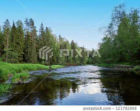 Upper reaches of the Volga river in Russia Upper reaches of the Volga river in Russia 121782808