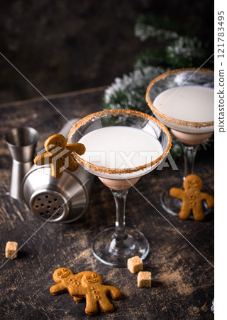 Christmas winter creamy cocktail eggnog Christmas winter creamy cocktail eggnog 121783495