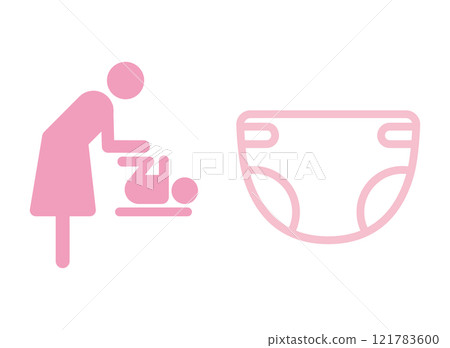 Diaper changing icon 121783600