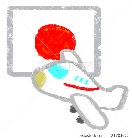 Crayon touch illustration Japan Inbound 121783672