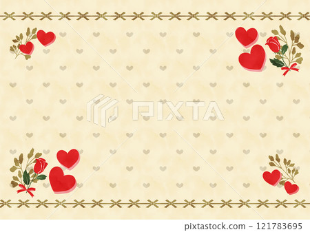 Rose and heart frame (beige) Rose and heart frame (beige) 121783695