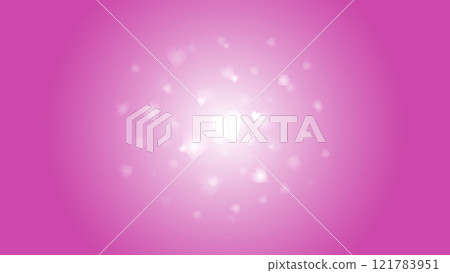 Cute pink background with glowing hearts in bokeh style, concept of romance and love, romantic background for decoration and design of cards, romantic wedding, Mother's day, modern heart background 121783951