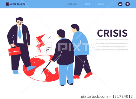 World crisis - colorful flat design style banner 121784012