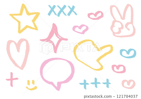 A set of hand-drawn illustrations of ornaments 121784037