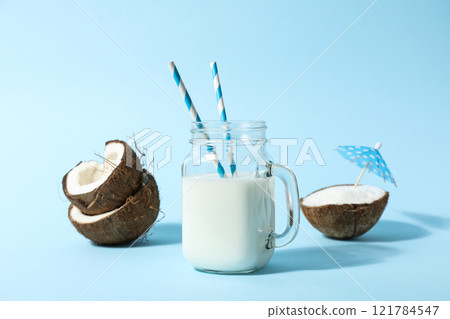 Coconut milk, concept of tasty and natural drink 121784547