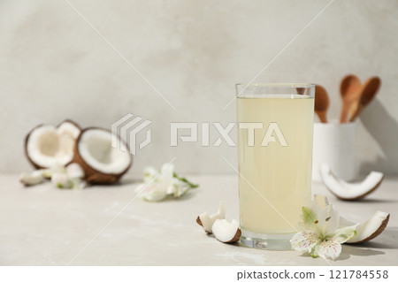 Coconut water, concept of tasty and natural coconut drink 121784558