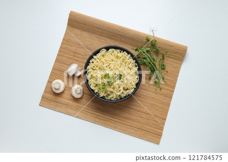 Concept of tasty fast food - instant noodles 121784575