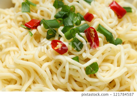 Concept of tasty fast food - instant noodles 121784587