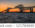 Sunset gates at Tokyo Gate Bridge 121784840
