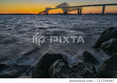 Sunset gates at Tokyo Gate Bridge 121784841