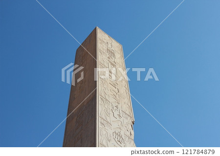 Obelisk at Karnak temple in Luxor, Egypt. Ancient Egyptian piece of architecture from the time of the pharaohs. Obelisk at Karnak temple in Luxor, Egypt. Ancient Egyptian piece of architecture from the time of the pharaohs. 121784879