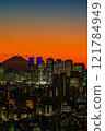 Tokyo Shinjuku skyscrapers and Mt. Fuji at dusk 121784949