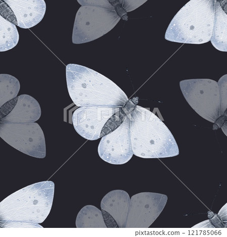 Seamless pattern Watercolor blue butterfly Seamless pattern Watercolor blue butterfly 121785066
