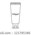 Line drawing of 1450 ppmF toothpaste (high-concentration fluoride toothpaste) 121785386