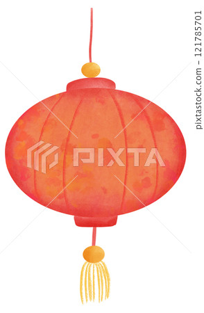 Chinese red lantern of happy Chinese New Year 121785701