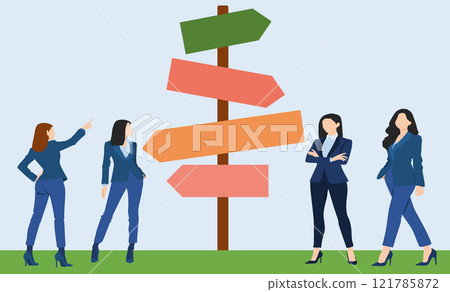 Illustration of milestones to achieve goal 121785872