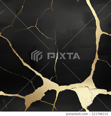 Golden cracks repairing black marble surface, showing resilience and beauty. Seamless black and golde marble pattern Golden cracks repairing black marble surface, showing resilience and beauty. Seamless black and golde marble pattern 121786131