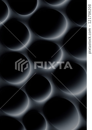Abstract dark gray cellular structure creating holes and cavities background Abstract dark gray cellular structure creating holes and cavities background 121786208