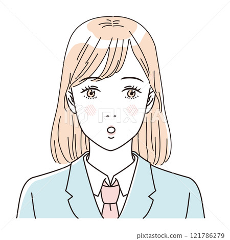 Beauty: Illustration of the upper body of a refreshing female student in uniform Beauty: Illustration of the upper body of a refreshing female student in uniform 121786279