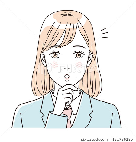Beauty: Illustration of the upper body of a refreshing female student in uniform Beauty: Illustration of the upper body of a refreshing female student in uniform 121786280
