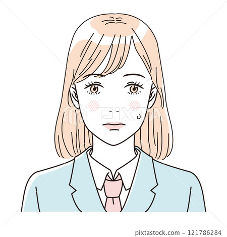 Beauty: Illustration of the upper body of a refreshing female student in uniform 121786284