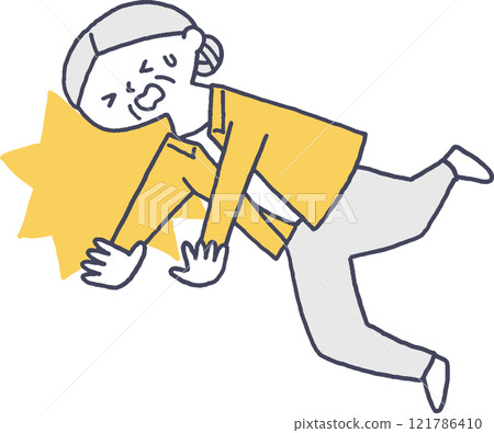 Senior woman about to fall Senior woman about to fall 121786410