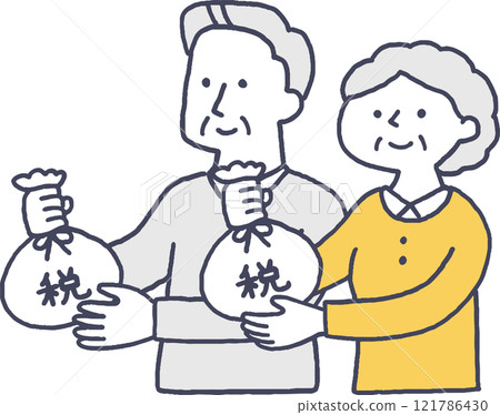 繳稅單色的高級男女 121786430