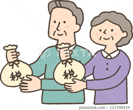 納稅的老年男女 121786434