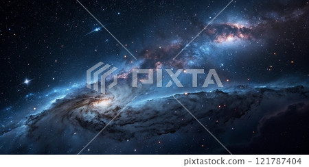 Colorful nebula clouds are made up of colorful clouds of interstellar gas 121787404