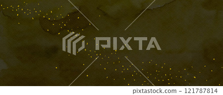 Black background material of Japanese paper with watercolor texture, gold powder Black background material of Japanese paper with watercolor texture, gold powder 121787814