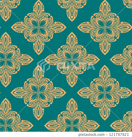 Seamless geometric pattern, abstract background in the style of baroque Seamless geometric pattern, abstract background in the style of baroque 121787821