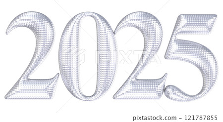 Happy New Year With Number 3D Render 121787855