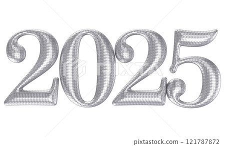 Happy New Year With Number 3D Render 121787872