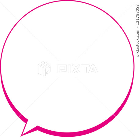 Simple round three-dimensional speech bubble pink 121788058