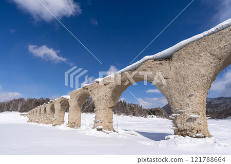 Taushubetsu Bridge in snow Taushubetsu Bridge in snow 121788664
