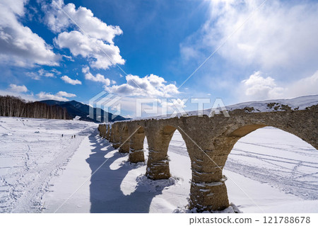 Taushubetsu Bridge in snow Taushubetsu Bridge in snow 121788678