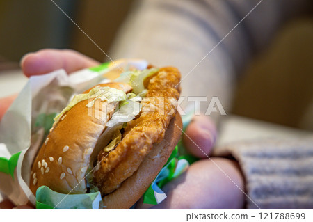 Fast food chicken burger Fast food chicken burger 121788699