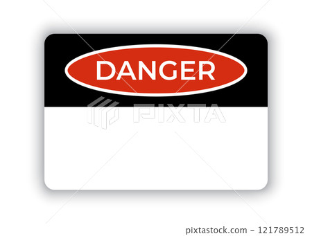 danger sign plate mock up isolated. Vector illustration 121789512