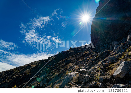 Mt. Yake in the autumn sky 121789521