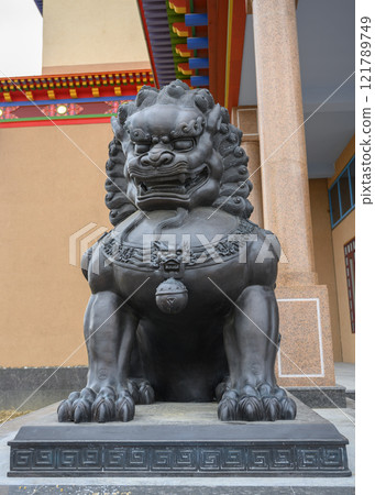 Lion sculpture in the Ivolginsky Datsan (Buddhist monastery) in Buryatia 121789749