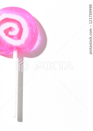 Lollipop candy photographed on a white background 121789996